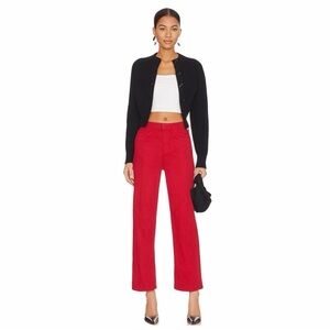 MOTHER
The Rambler High Rise Ankle Straight Leg Jeans in Ribbon Red